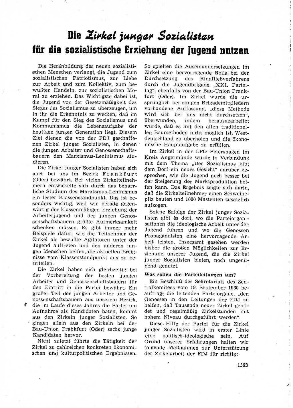 Neuer Weg (NW), Organ des Zentralkomitees (ZK) der SED (Sozialistische Einheitspartei Deutschlands) für Fragen des Parteilebens, 15. Jahrgang [Deutsche Demokratische Republik (DDR)] 1960, Seite 1363 (NW ZK SED DDR 1960, S. 1363)