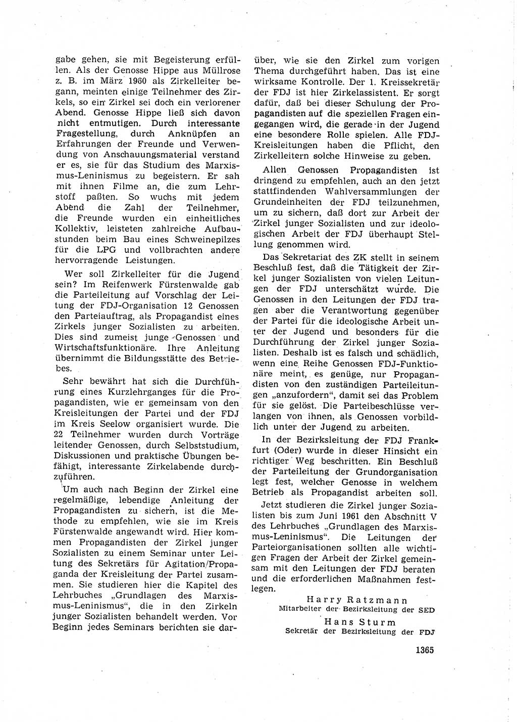 Neuer Weg (NW), Organ des Zentralkomitees (ZK) der SED (Sozialistische Einheitspartei Deutschlands) für Fragen des Parteilebens, 15. Jahrgang [Deutsche Demokratische Republik (DDR)] 1960, Seite 1365 (NW ZK SED DDR 1960, S. 1365)
