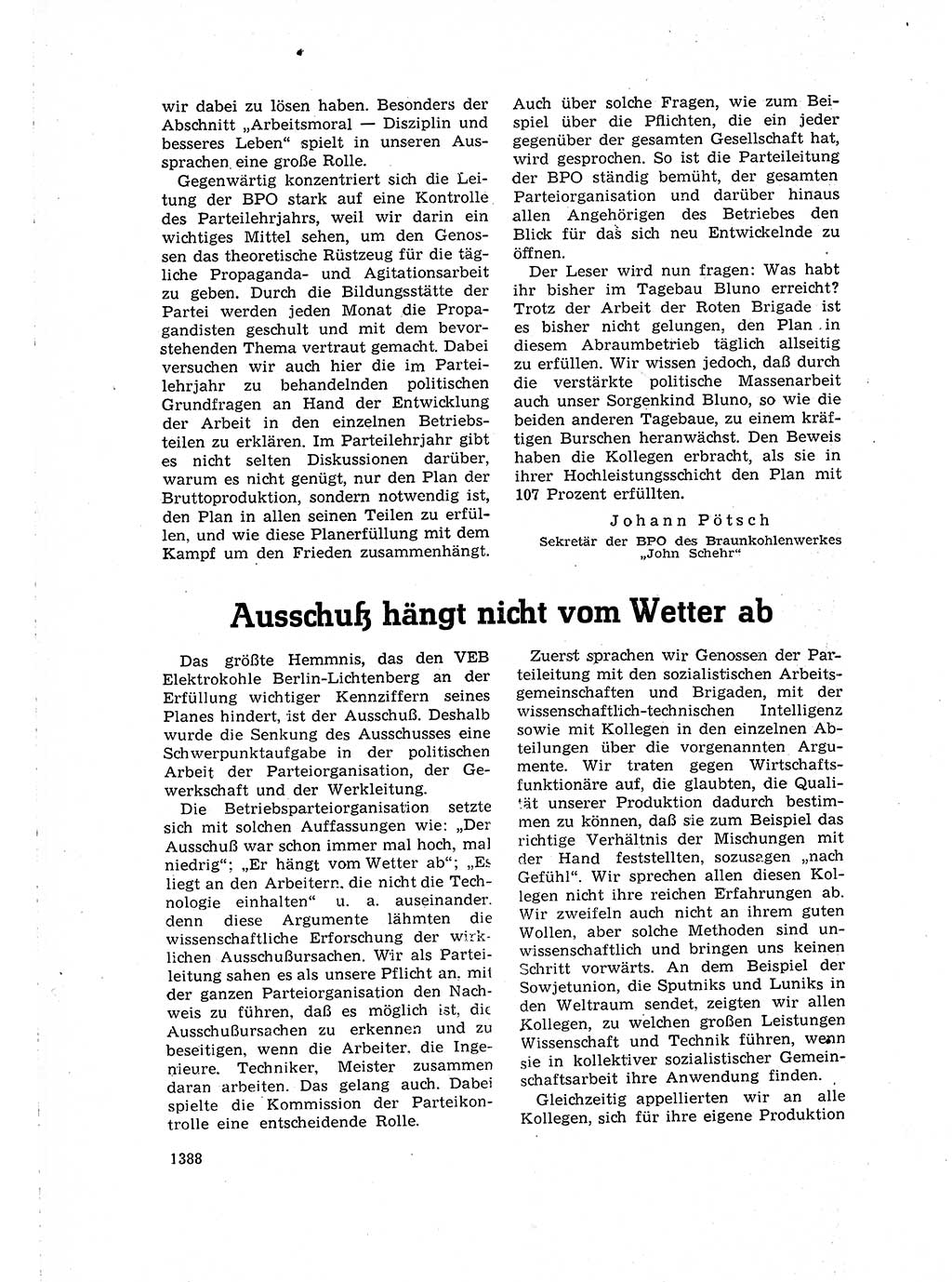 Neuer Weg (NW), Organ des Zentralkomitees (ZK) der SED (Sozialistische Einheitspartei Deutschlands) für Fragen des Parteilebens, 15. Jahrgang [Deutsche Demokratische Republik (DDR)] 1960, Seite 1388 (NW ZK SED DDR 1960, S. 1388)
