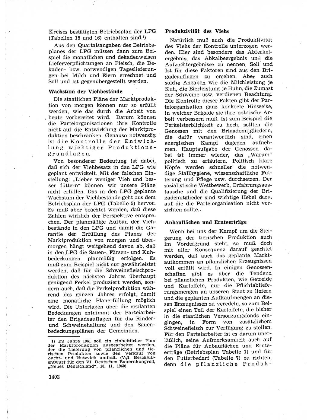 Neuer Weg (NW), Organ des Zentralkomitees (ZK) der SED (Sozialistische Einheitspartei Deutschlands) für Fragen des Parteilebens, 15. Jahrgang [Deutsche Demokratische Republik (DDR)] 1960, Seite 1402 (NW ZK SED DDR 1960, S. 1402)