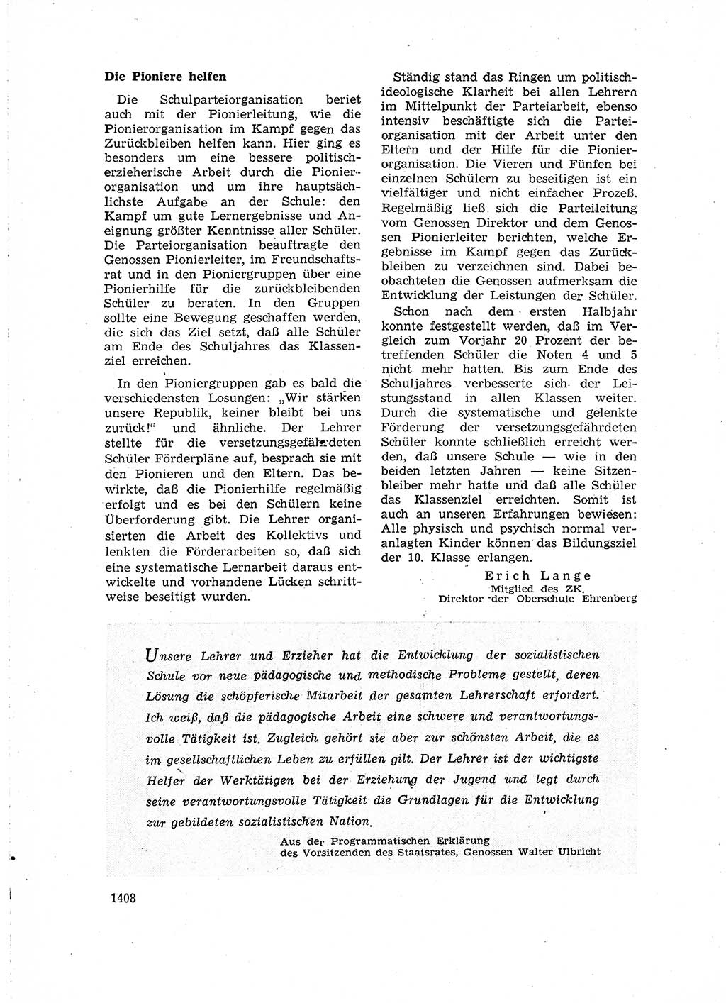 Neuer Weg (NW), Organ des Zentralkomitees (ZK) der SED (Sozialistische Einheitspartei Deutschlands) für Fragen des Parteilebens, 15. Jahrgang [Deutsche Demokratische Republik (DDR)] 1960, Seite 1408 (NW ZK SED DDR 1960, S. 1408)