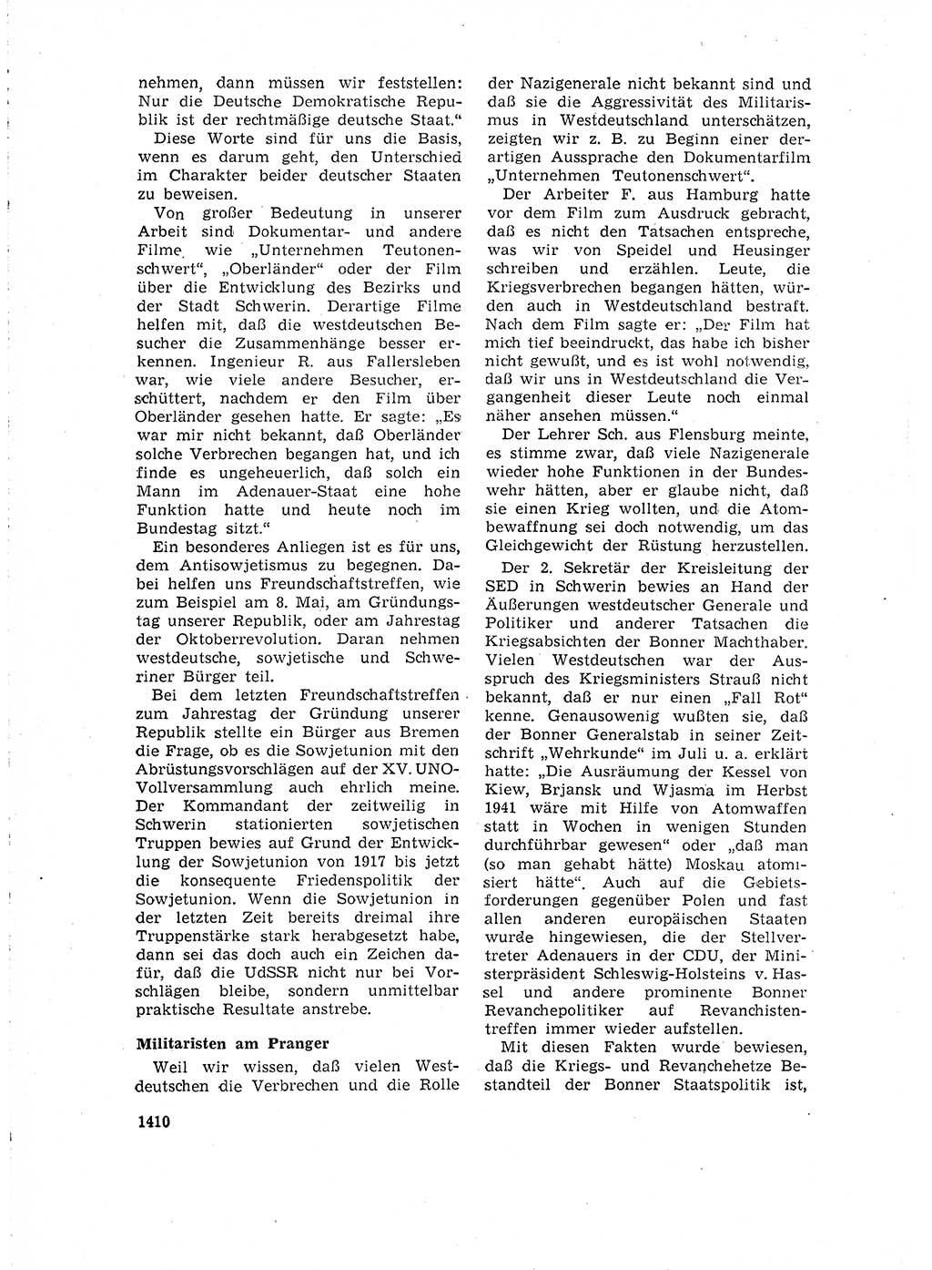Neuer Weg (NW), Organ des Zentralkomitees (ZK) der SED (Sozialistische Einheitspartei Deutschlands) für Fragen des Parteilebens, 15. Jahrgang [Deutsche Demokratische Republik (DDR)] 1960, Seite 1410 (NW ZK SED DDR 1960, S. 1410)
