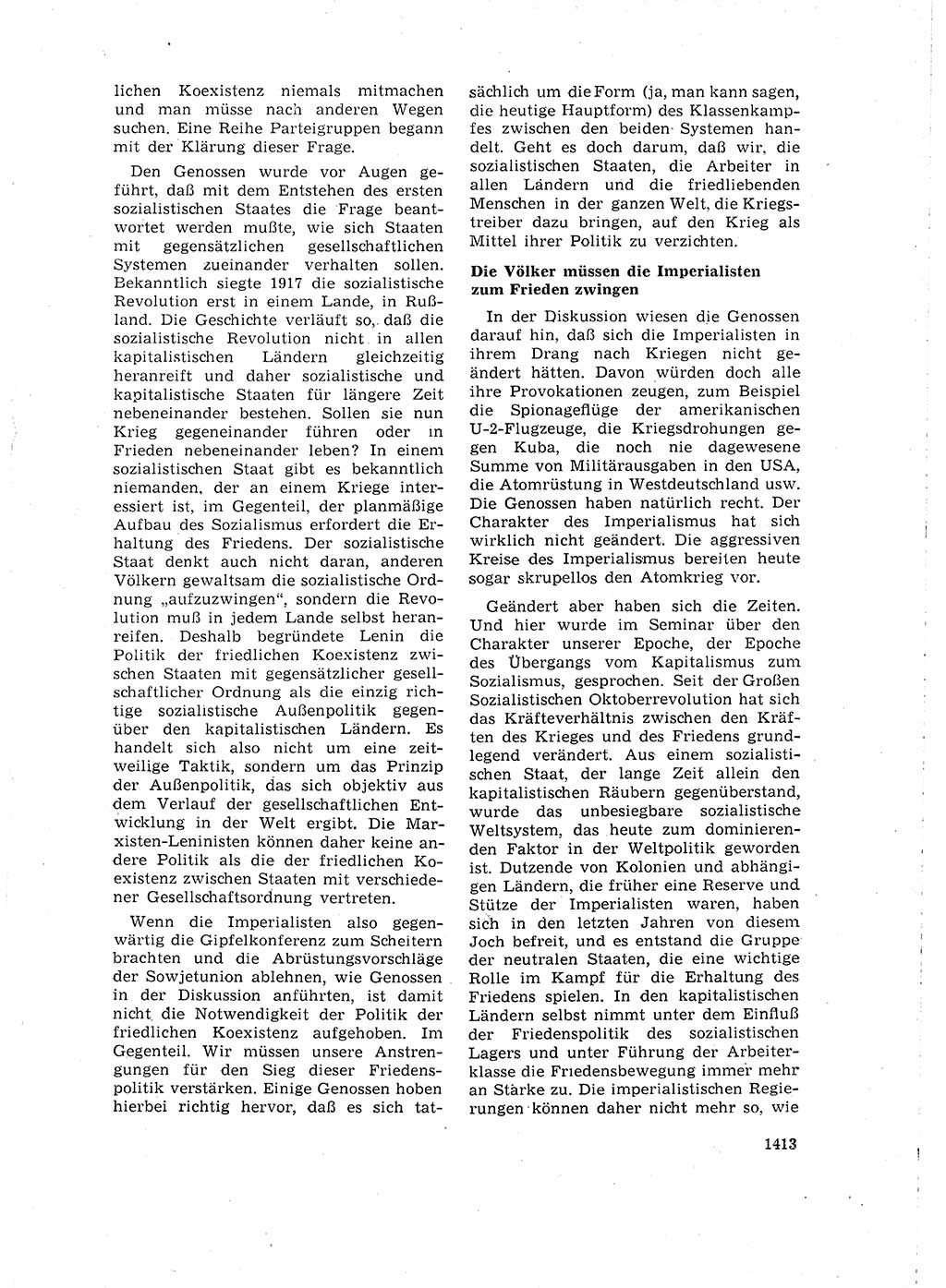 Neuer Weg (NW), Organ des Zentralkomitees (ZK) der SED (Sozialistische Einheitspartei Deutschlands) für Fragen des Parteilebens, 15. Jahrgang [Deutsche Demokratische Republik (DDR)] 1960, Seite 1413 (NW ZK SED DDR 1960, S. 1413)