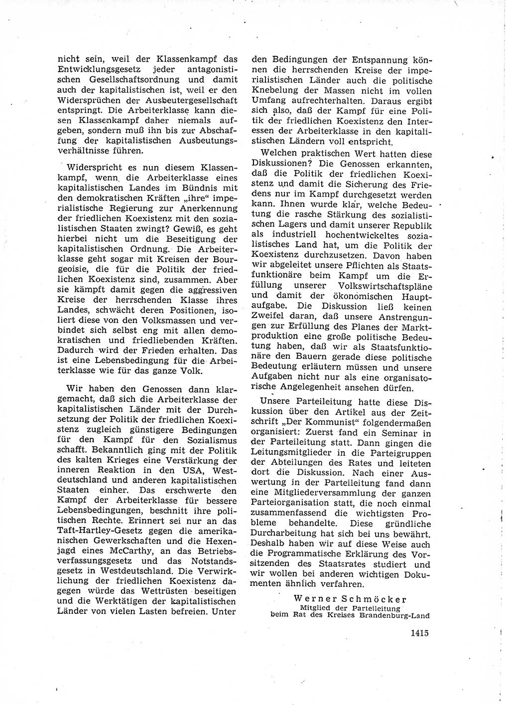 Neuer Weg (NW), Organ des Zentralkomitees (ZK) der SED (Sozialistische Einheitspartei Deutschlands) für Fragen des Parteilebens, 15. Jahrgang [Deutsche Demokratische Republik (DDR)] 1960, Seite 1415 (NW ZK SED DDR 1960, S. 1415)