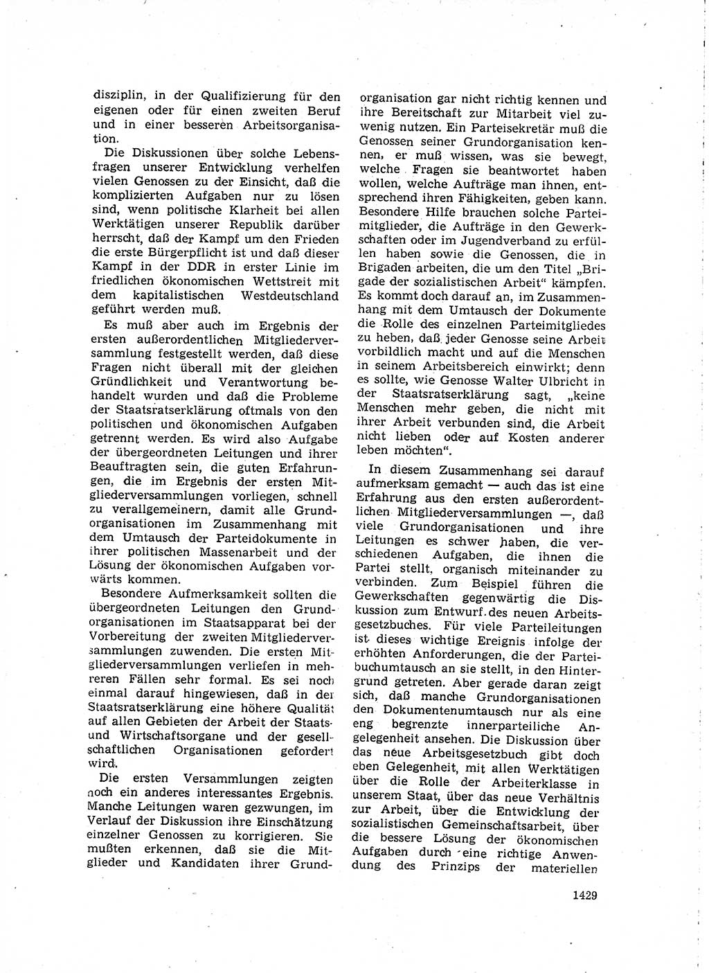 Neuer Weg (NW), Organ des Zentralkomitees (ZK) der SED (Sozialistische Einheitspartei Deutschlands) für Fragen des Parteilebens, 15. Jahrgang [Deutsche Demokratische Republik (DDR)] 1960, Seite 1429 (NW ZK SED DDR 1960, S. 1429)