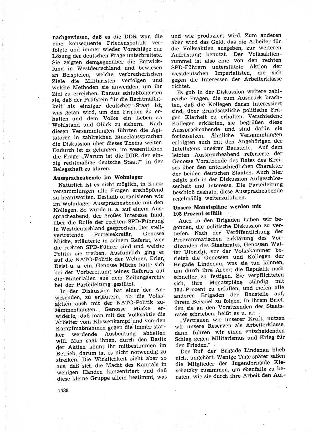 Neuer Weg (NW), Organ des Zentralkomitees (ZK) der SED (Sozialistische Einheitspartei Deutschlands) für Fragen des Parteilebens, 15. Jahrgang [Deutsche Demokratische Republik (DDR)] 1960, Seite 1438 (NW ZK SED DDR 1960, S. 1438)