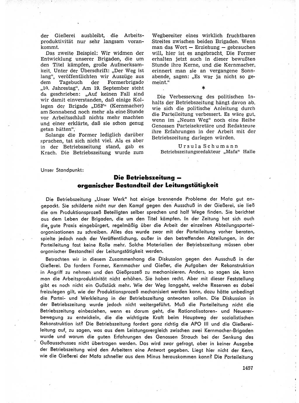 Neuer Weg (NW), Organ des Zentralkomitees (ZK) der SED (Sozialistische Einheitspartei Deutschlands) für Fragen des Parteilebens, 15. Jahrgang [Deutsche Demokratische Republik (DDR)] 1960, Seite 1457 (NW ZK SED DDR 1960, S. 1457)