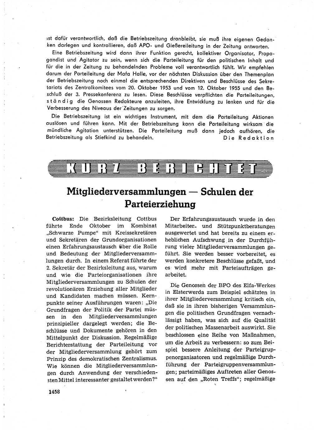 Neuer Weg (NW), Organ des Zentralkomitees (ZK) der SED (Sozialistische Einheitspartei Deutschlands) für Fragen des Parteilebens, 15. Jahrgang [Deutsche Demokratische Republik (DDR)] 1960, Seite 1458 (NW ZK SED DDR 1960, S. 1458)