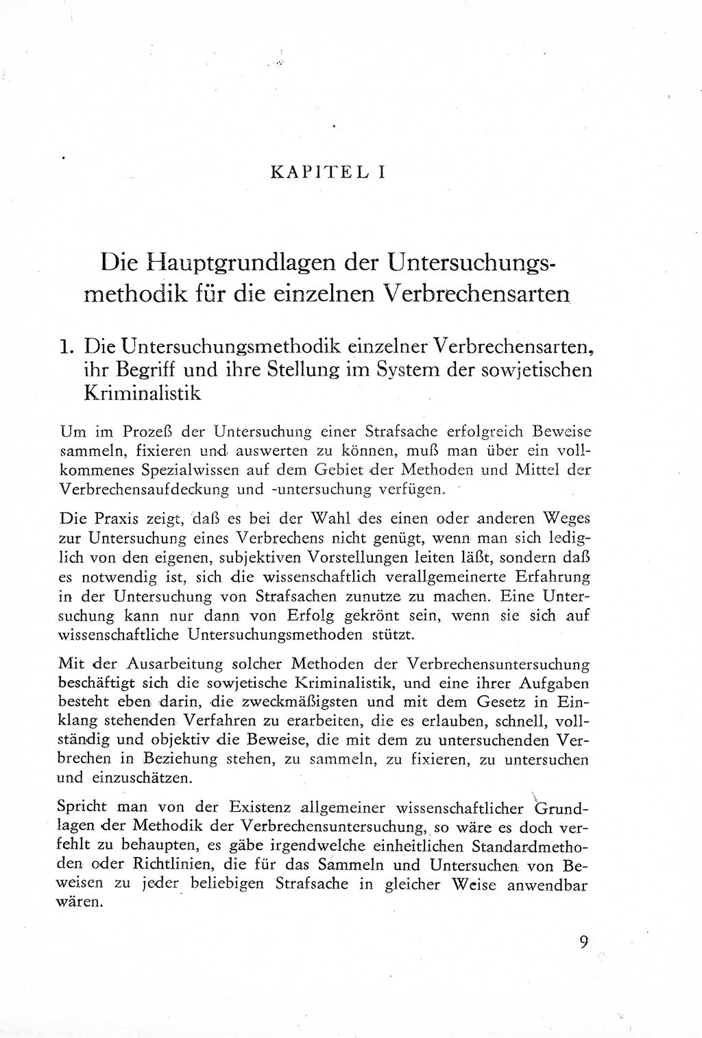 Die Untersuchung einzelner Verbrechensarten [Deutsche Demokratische Republik (DDR)] 1960, Seite 9 (Unters. Verbr.-Art. DDR 1960, S. 9)