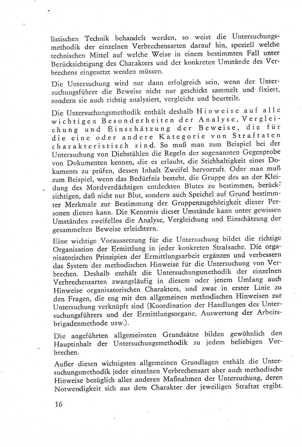 Die Untersuchung einzelner Verbrechensarten [Deutsche Demokratische Republik (DDR)] 1960, Seite 16 (Unters. Verbr.-Art. DDR 1960, S. 16)