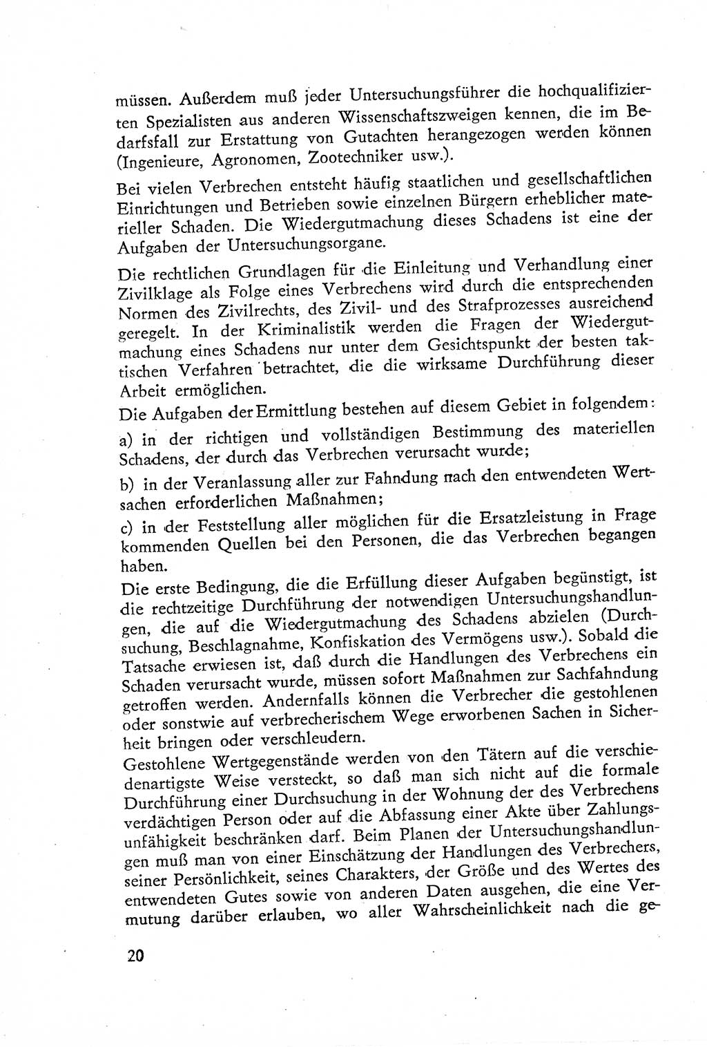Die Untersuchung einzelner Verbrechensarten [Deutsche Demokratische Republik (DDR)] 1960, Seite 20 (Unters. Verbr.-Art. DDR 1960, S. 20)