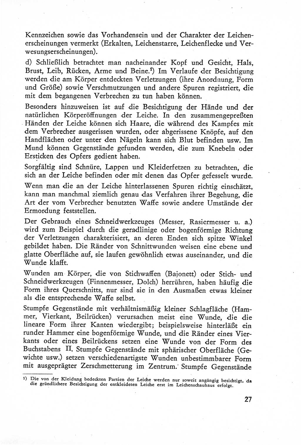 Die Untersuchung einzelner Verbrechensarten [Deutsche Demokratische Republik (DDR)] 1960, Seite 27 (Unters. Verbr.-Art. DDR 1960, S. 27)