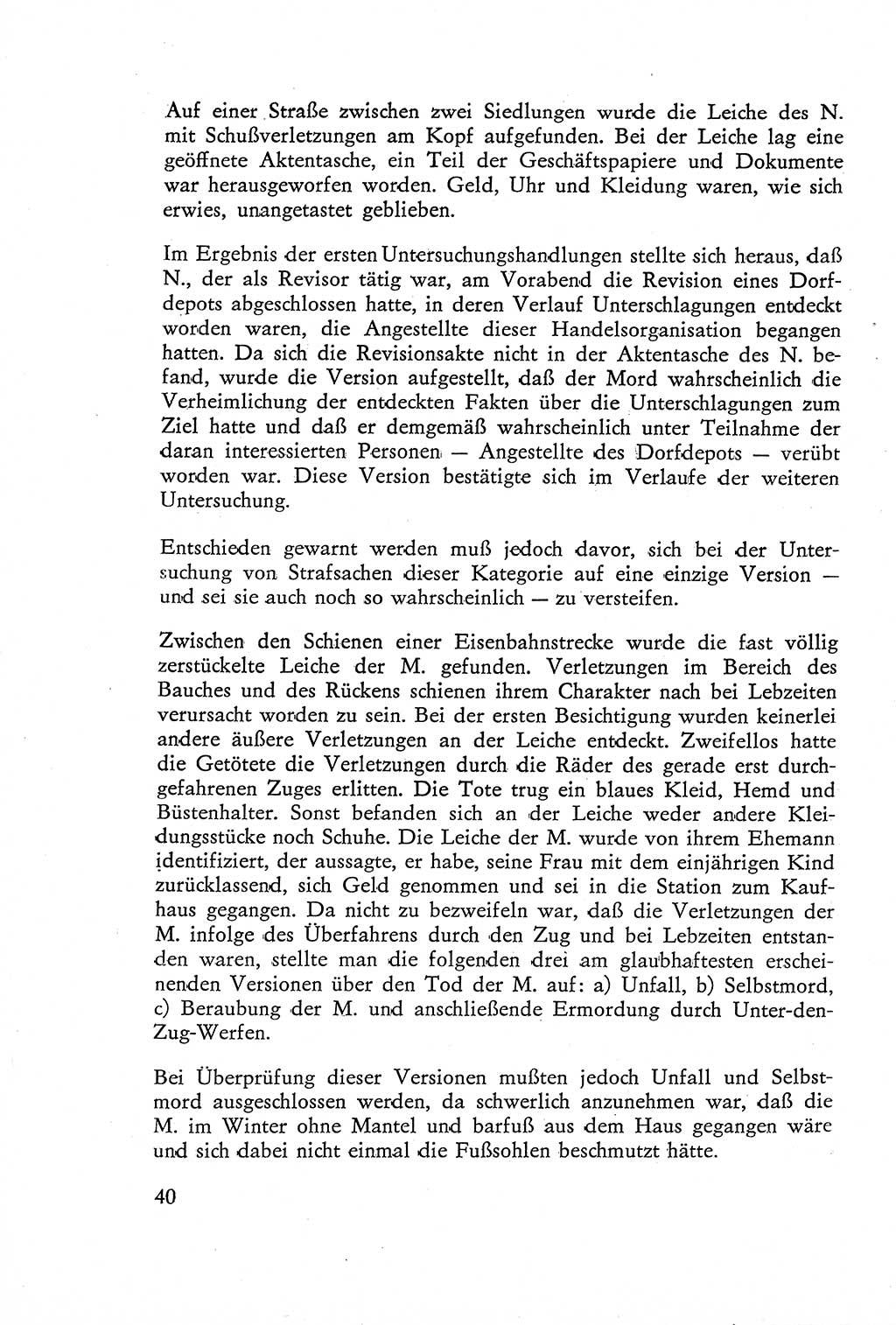 Die Untersuchung einzelner Verbrechensarten [Deutsche Demokratische Republik (DDR)] 1960, Seite 40 (Unters. Verbr.-Art. DDR 1960, S. 40)