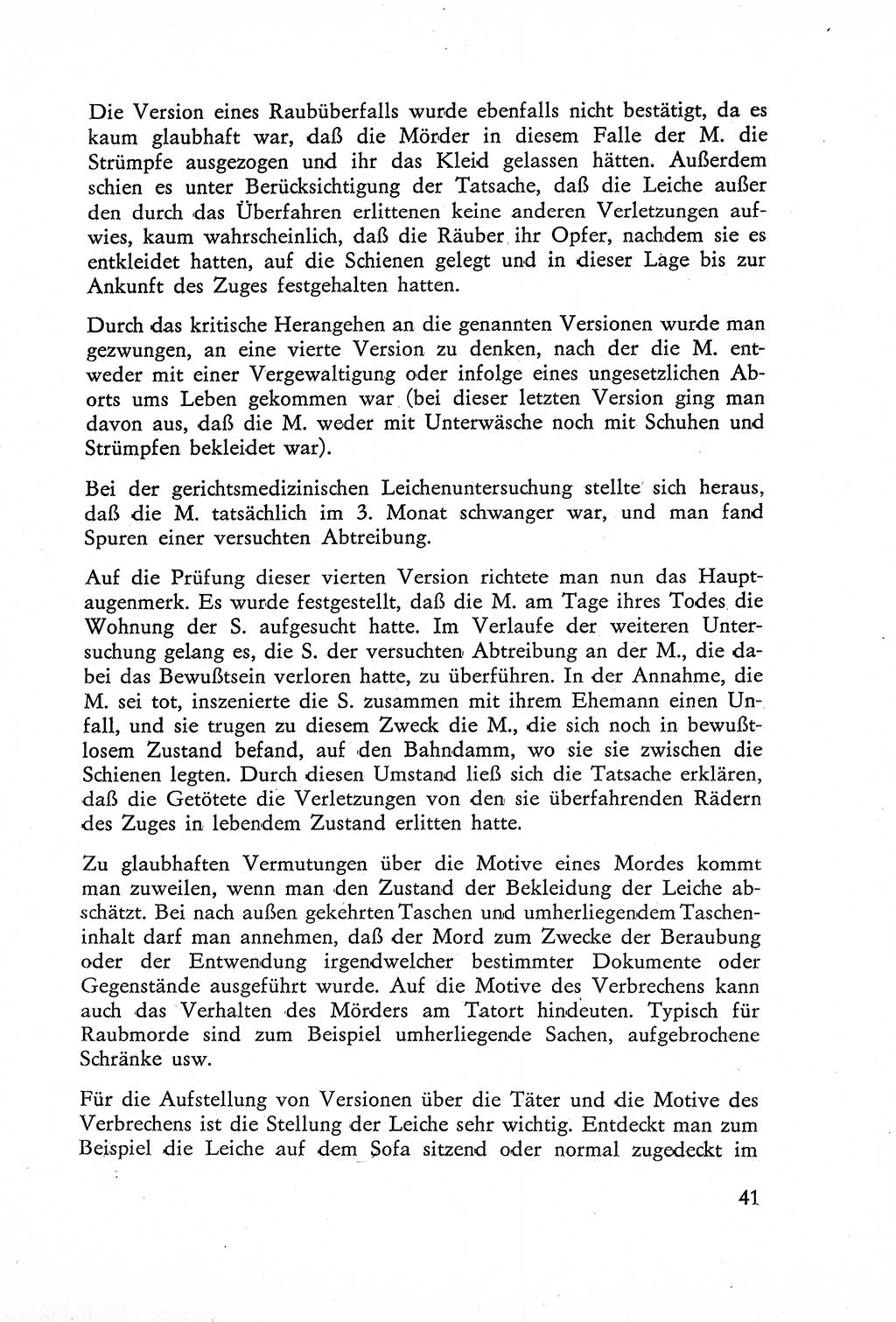 Die Untersuchung einzelner Verbrechensarten [Deutsche Demokratische Republik (DDR)] 1960, Seite 41 (Unters. Verbr.-Art. DDR 1960, S. 41)