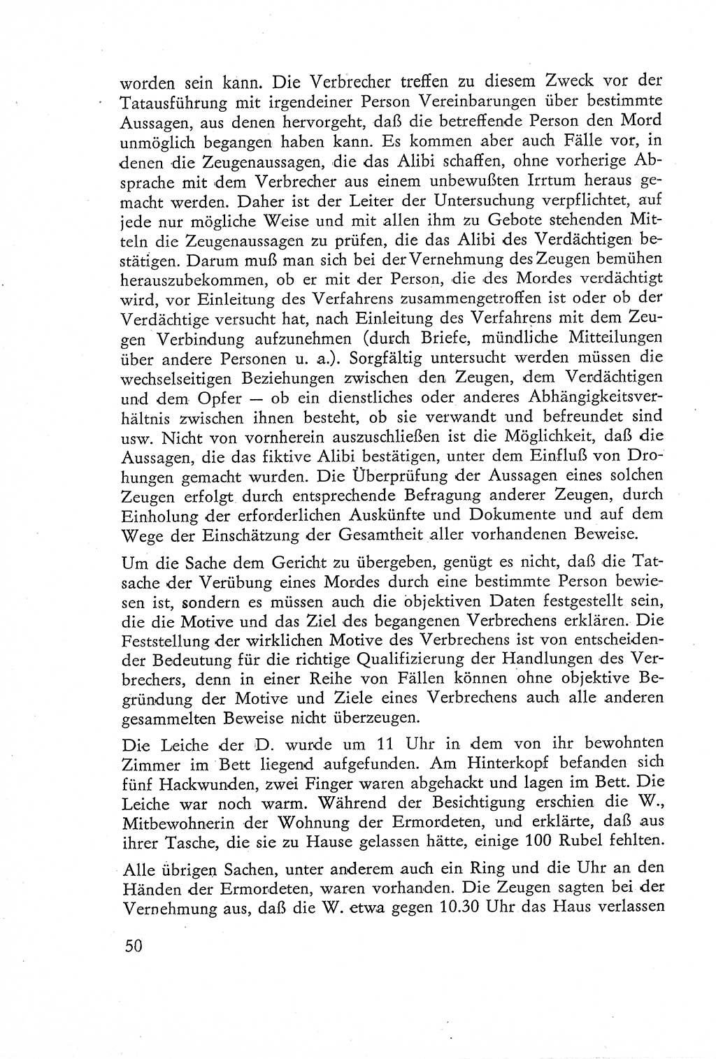 Die Untersuchung einzelner Verbrechensarten [Deutsche Demokratische Republik (DDR)] 1960, Seite 50 (Unters. Verbr.-Art. DDR 1960, S. 50)