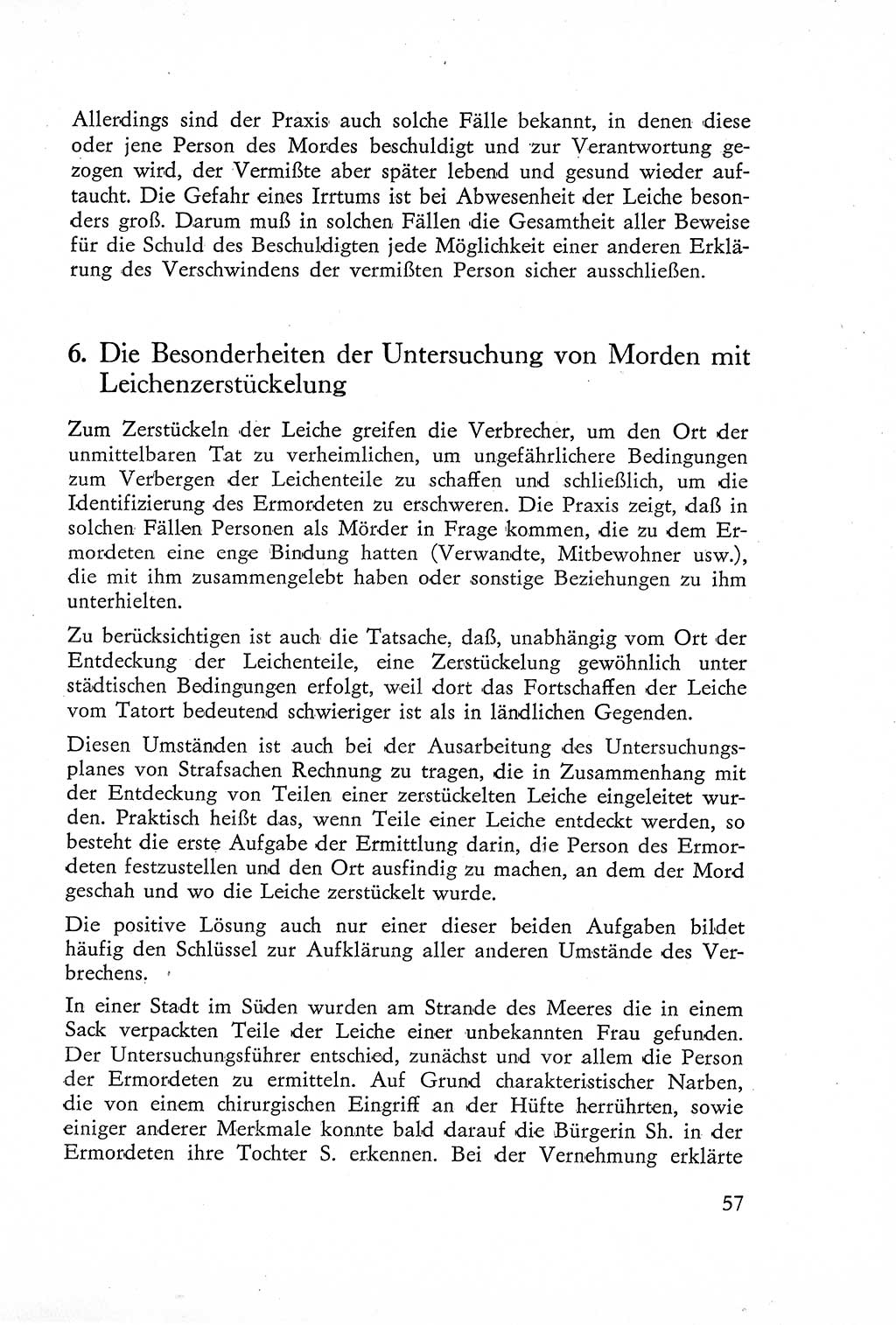 Die Untersuchung einzelner Verbrechensarten [Deutsche Demokratische Republik (DDR)] 1960, Seite 57 (Unters. Verbr.-Art. DDR 1960, S. 57)
