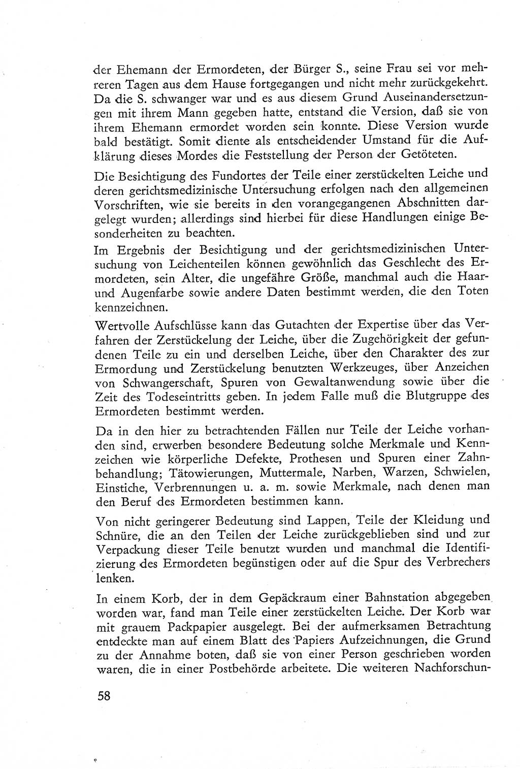 Die Untersuchung einzelner Verbrechensarten [Deutsche Demokratische Republik (DDR)] 1960, Seite 58 (Unters. Verbr.-Art. DDR 1960, S. 58)