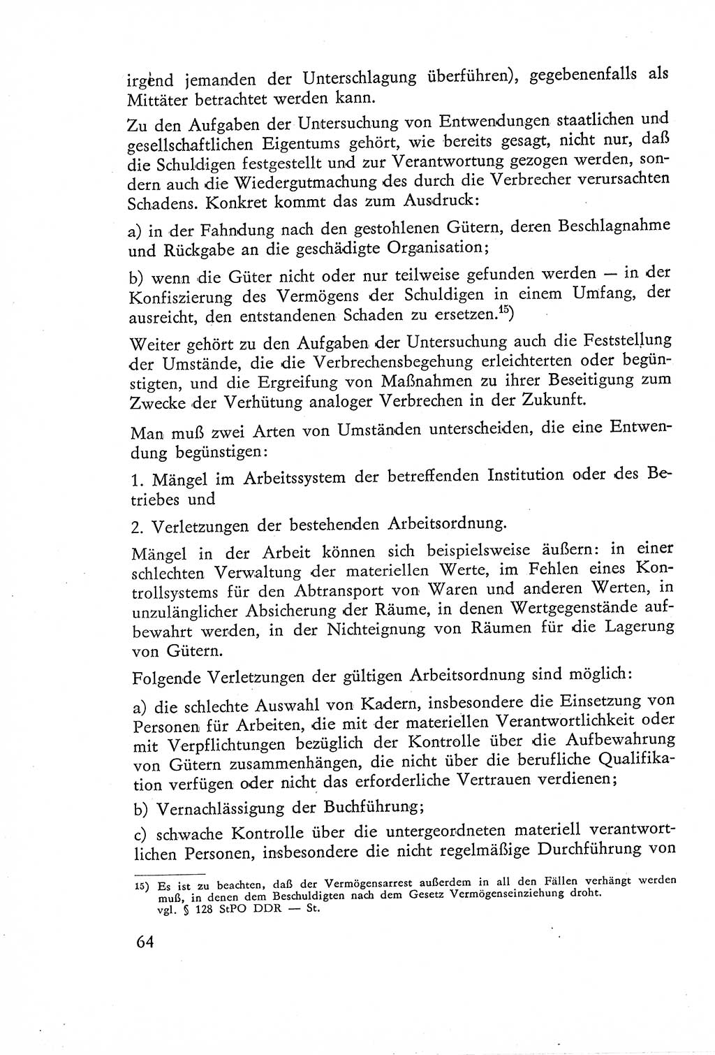 Die Untersuchung einzelner Verbrechensarten [Deutsche Demokratische Republik (DDR)] 1960, Seite 64 (Unters. Verbr.-Art. DDR 1960, S. 64)