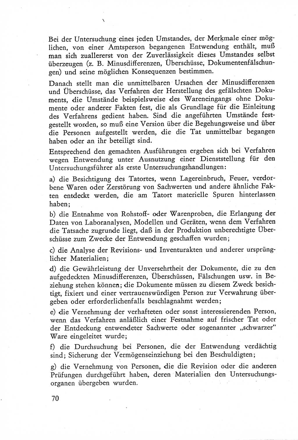 Die Untersuchung einzelner Verbrechensarten [Deutsche Demokratische Republik (DDR)] 1960, Seite 70 (Unters. Verbr.-Art. DDR 1960, S. 70)