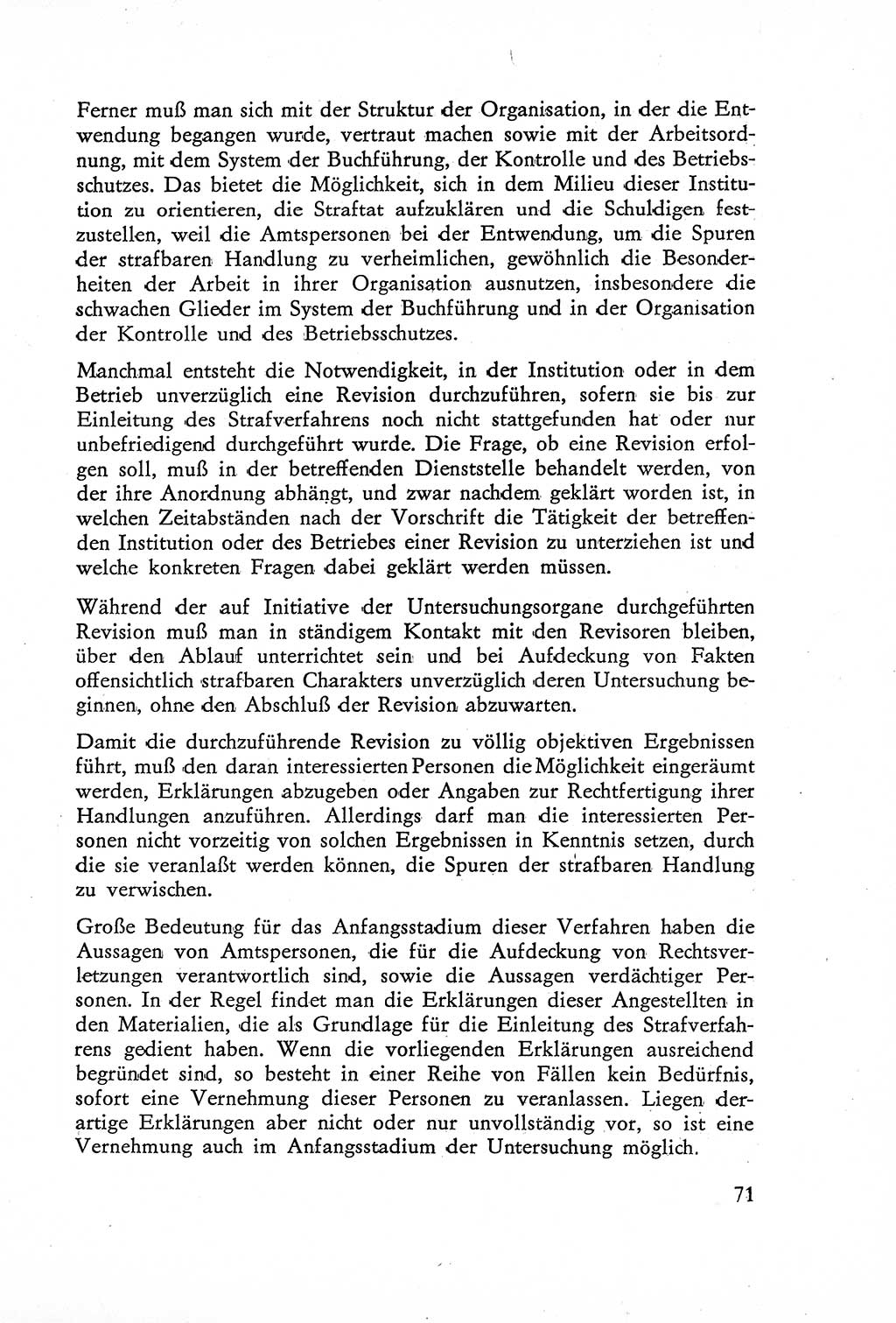 Die Untersuchung einzelner Verbrechensarten [Deutsche Demokratische Republik (DDR)] 1960, Seite 71 (Unters. Verbr.-Art. DDR 1960, S. 71)