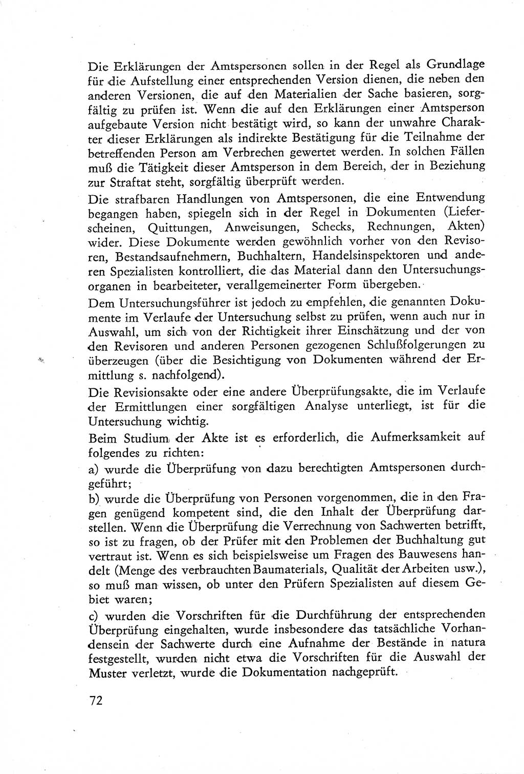 Die Untersuchung einzelner Verbrechensarten [Deutsche Demokratische Republik (DDR)] 1960, Seite 72 (Unters. Verbr.-Art. DDR 1960, S. 72)