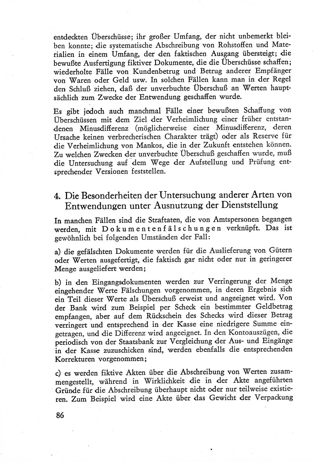 Die Untersuchung einzelner Verbrechensarten [Deutsche Demokratische Republik (DDR)] 1960, Seite 86 (Unters. Verbr.-Art. DDR 1960, S. 86)