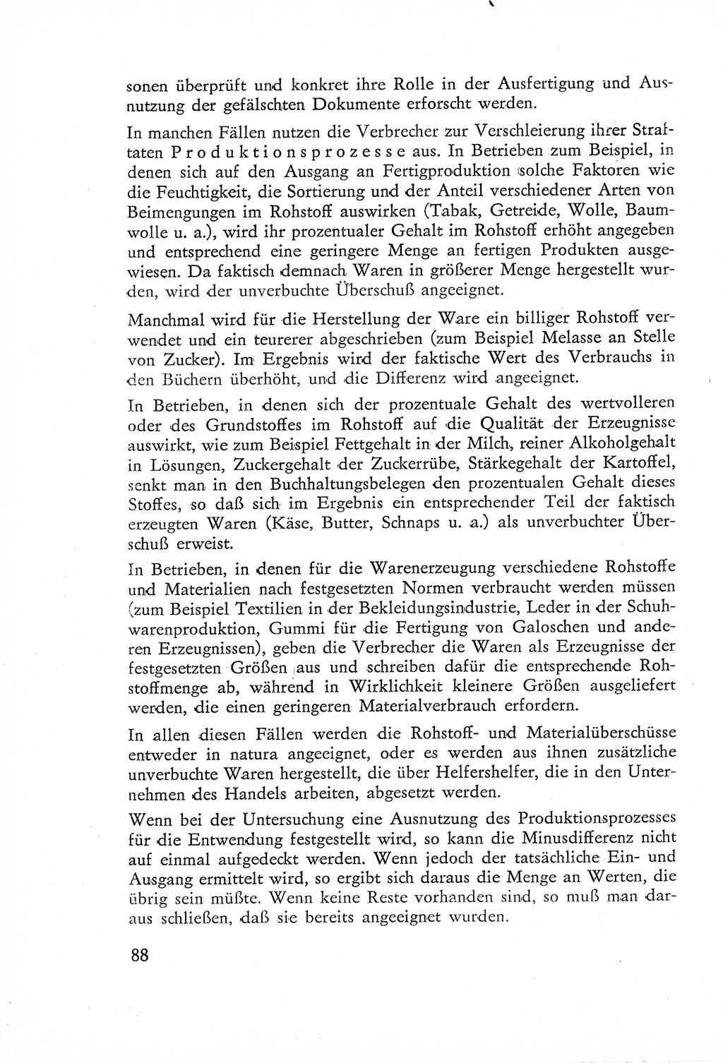 Die Untersuchung einzelner Verbrechensarten [Deutsche Demokratische Republik (DDR)] 1960, Seite 88 (Unters. Verbr.-Art. DDR 1960, S. 88)