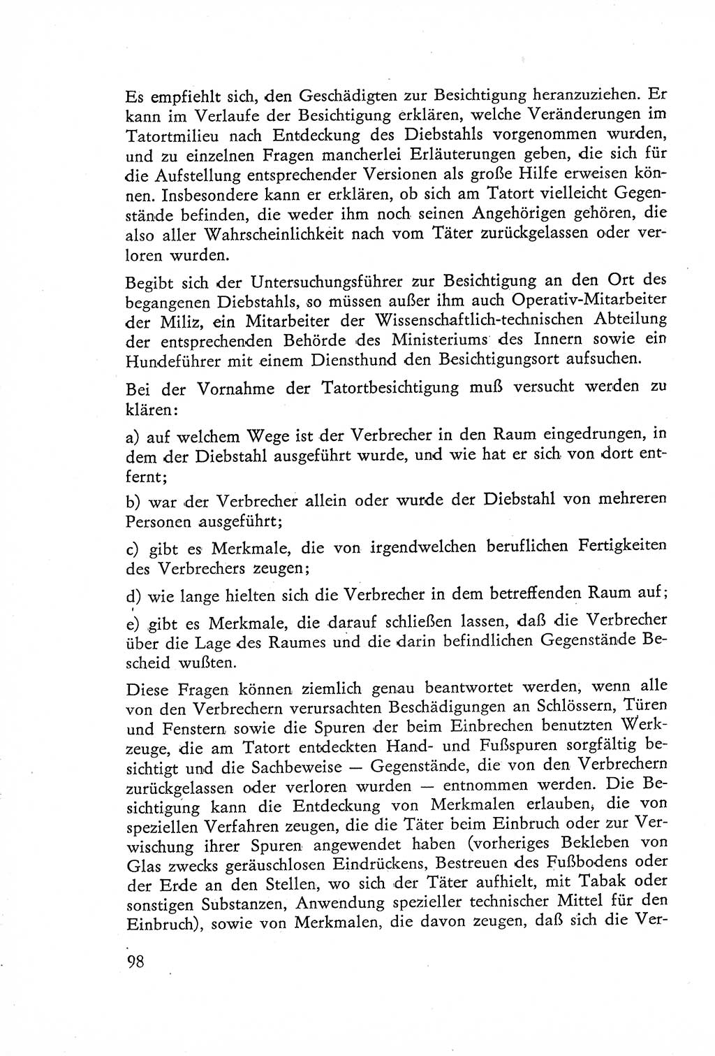 Die Untersuchung einzelner Verbrechensarten [Deutsche Demokratische Republik (DDR)] 1960, Seite 98 (Unters. Verbr.-Art. DDR 1960, S. 98)