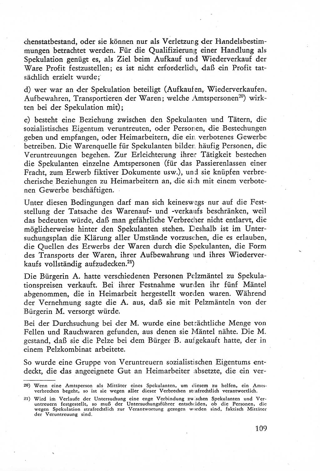 Die Untersuchung einzelner Verbrechensarten [Deutsche Demokratische Republik (DDR)] 1960, Seite 109 (Unters. Verbr.-Art. DDR 1960, S. 109)