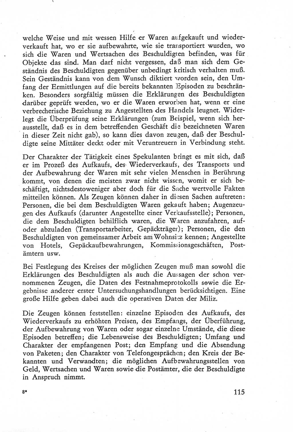 Die Untersuchung einzelner Verbrechensarten [Deutsche Demokratische Republik (DDR)] 1960, Seite 115 (Unters. Verbr.-Art. DDR 1960, S. 115)