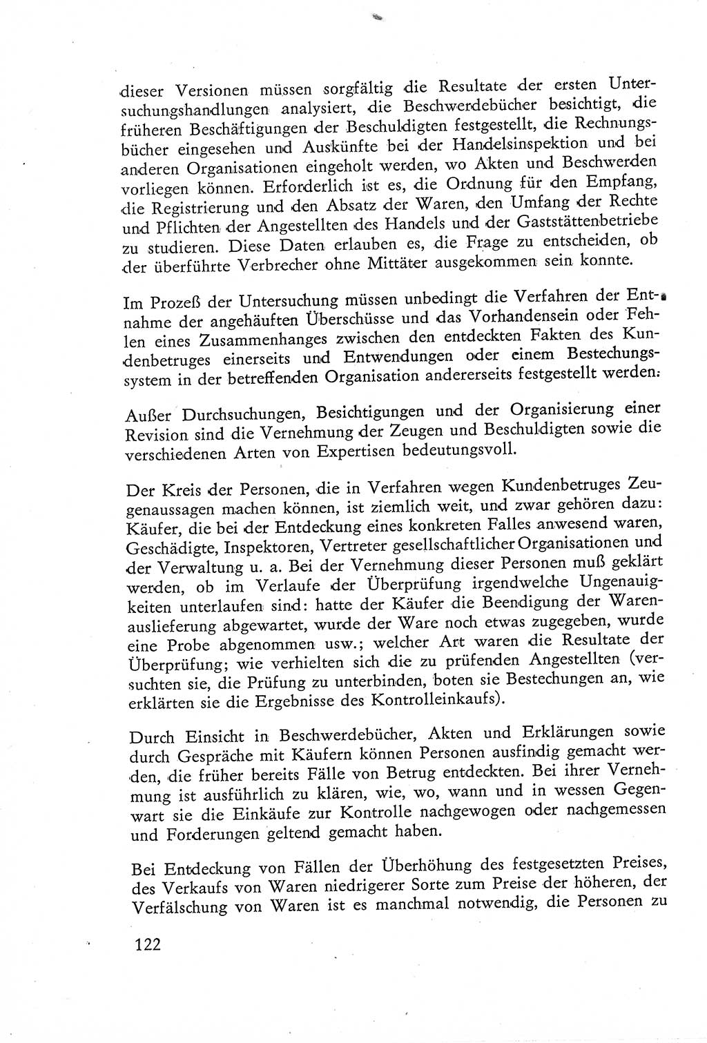 Die Untersuchung einzelner Verbrechensarten [Deutsche Demokratische Republik (DDR)] 1960, Seite 122 (Unters. Verbr.-Art. DDR 1960, S. 122)