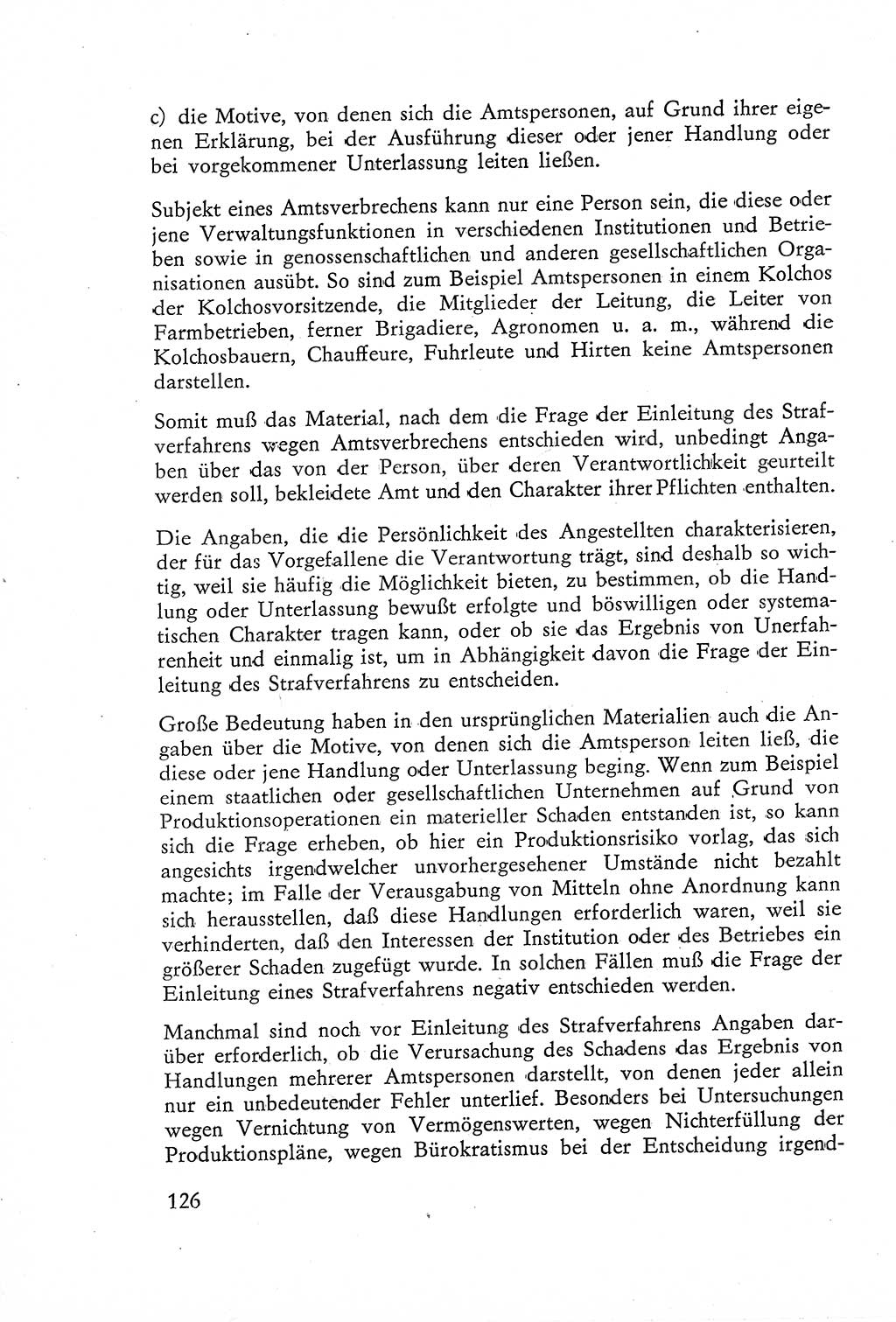 Die Untersuchung einzelner Verbrechensarten [Deutsche Demokratische Republik (DDR)] 1960, Seite 126 (Unters. Verbr.-Art. DDR 1960, S. 126)