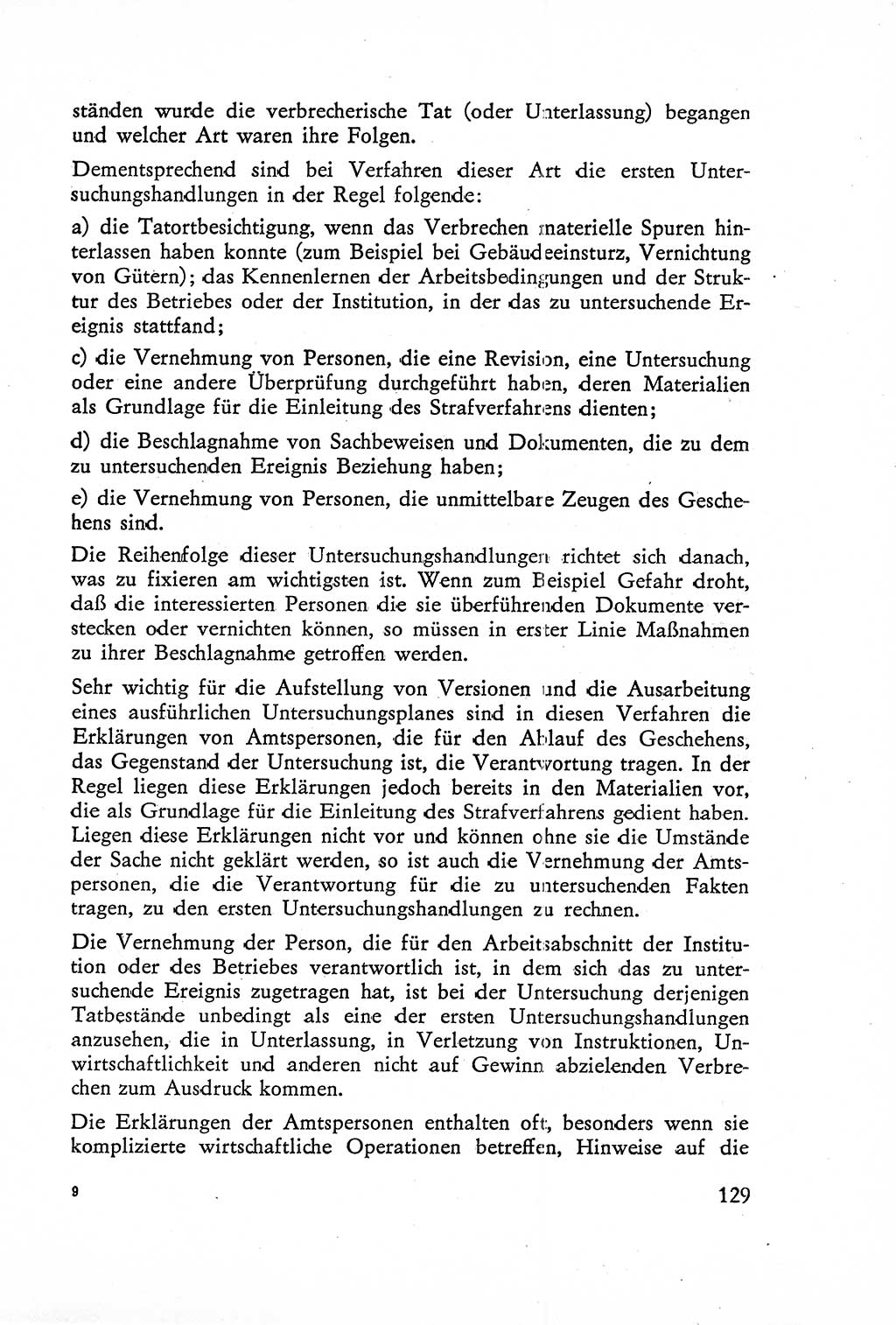 Die Untersuchung einzelner Verbrechensarten [Deutsche Demokratische Republik (DDR)] 1960, Seite 129 (Unters. Verbr.-Art. DDR 1960, S. 129)