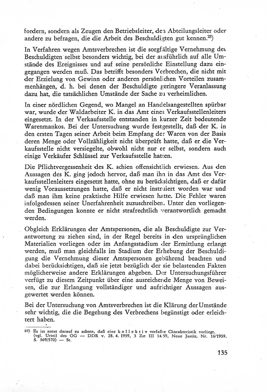 Die Untersuchung einzelner Verbrechensarten [Deutsche Demokratische Republik (DDR)] 1960, Seite 135 (Unters. Verbr.-Art. DDR 1960, S. 135)