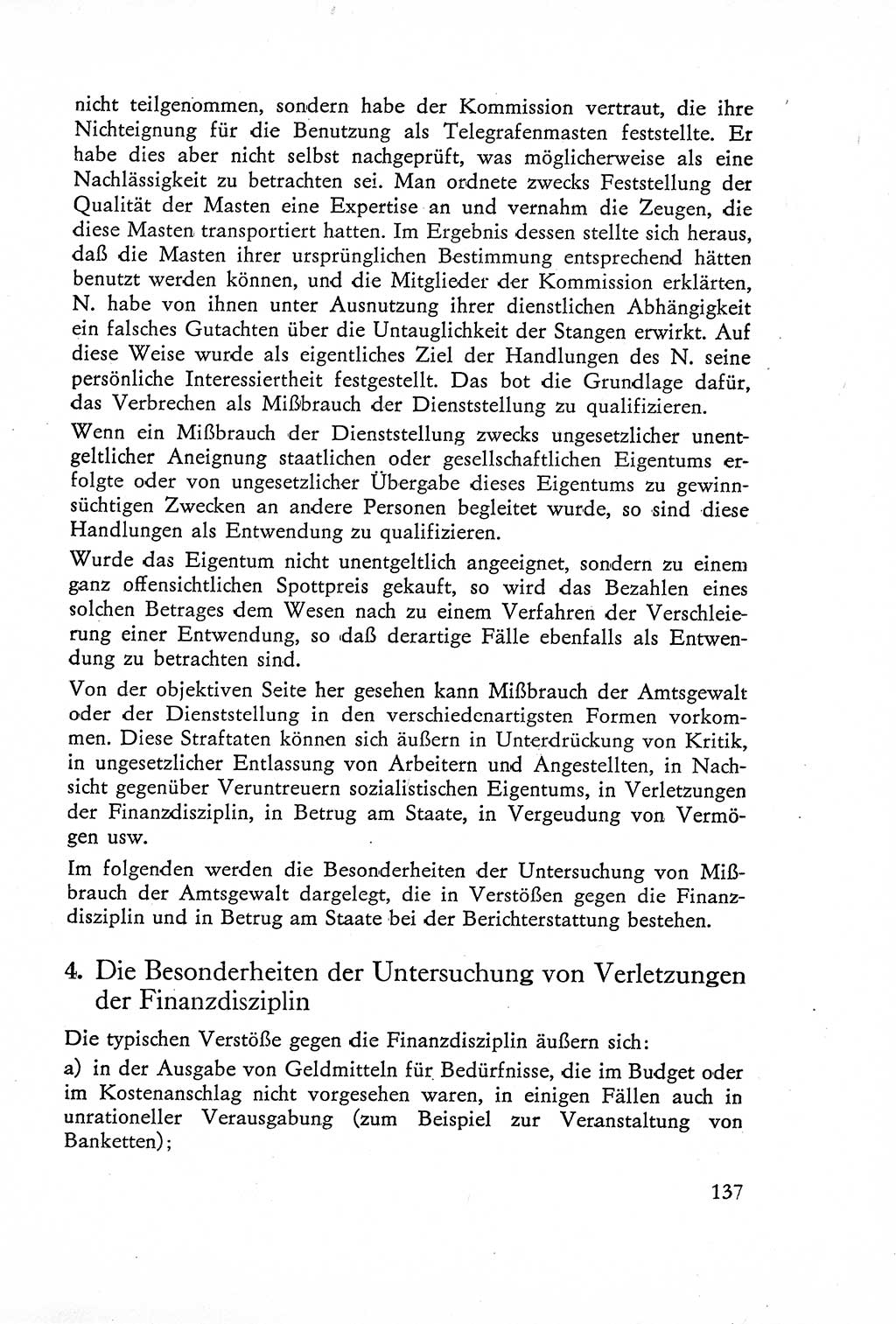 Die Untersuchung einzelner Verbrechensarten [Deutsche Demokratische Republik (DDR)] 1960, Seite 137 (Unters. Verbr.-Art. DDR 1960, S. 137)