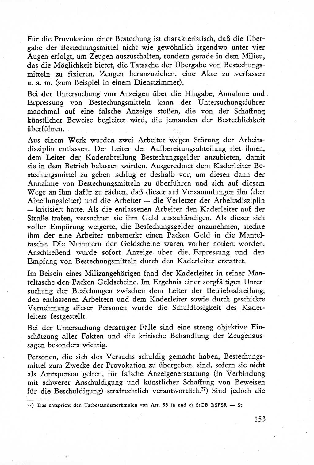 Die Untersuchung einzelner Verbrechensarten [Deutsche Demokratische Republik (DDR)] 1960, Seite 153 (Unters. Verbr.-Art. DDR 1960, S. 153)