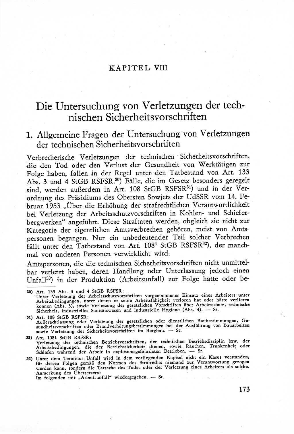 Die Untersuchung einzelner Verbrechensarten [Deutsche Demokratische Republik (DDR)] 1960, Seite 173 (Unters. Verbr.-Art. DDR 1960, S. 173)