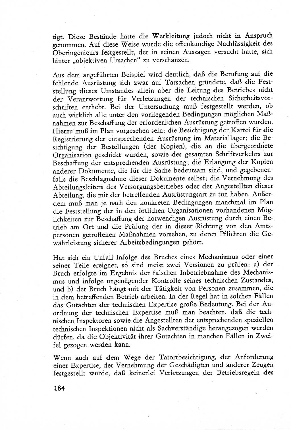 Die Untersuchung einzelner Verbrechensarten [Deutsche Demokratische Republik (DDR)] 1960, Seite 184 (Unters. Verbr.-Art. DDR 1960, S. 184)