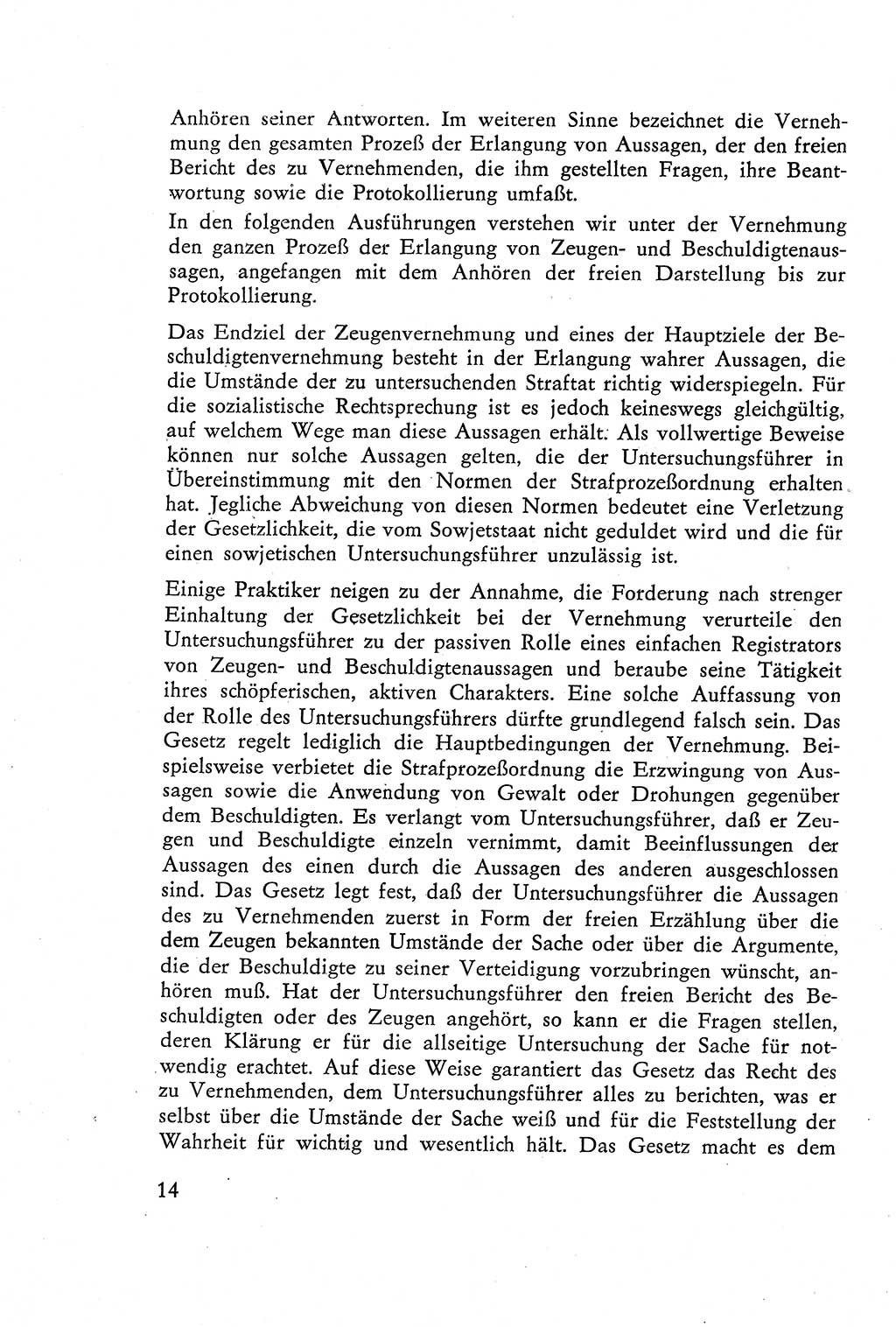 Die Vernehmung [Deutsche Demokratische Republik (DDR)] 1960, Seite 14 (Vern. DDR 1960, S. 14)