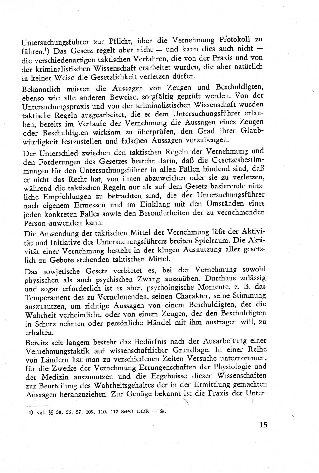 Die Vernehmung [Deutsche Demokratische Republik (DDR)] 1960, Seite 15 (Vern. DDR 1960, S. 15)
