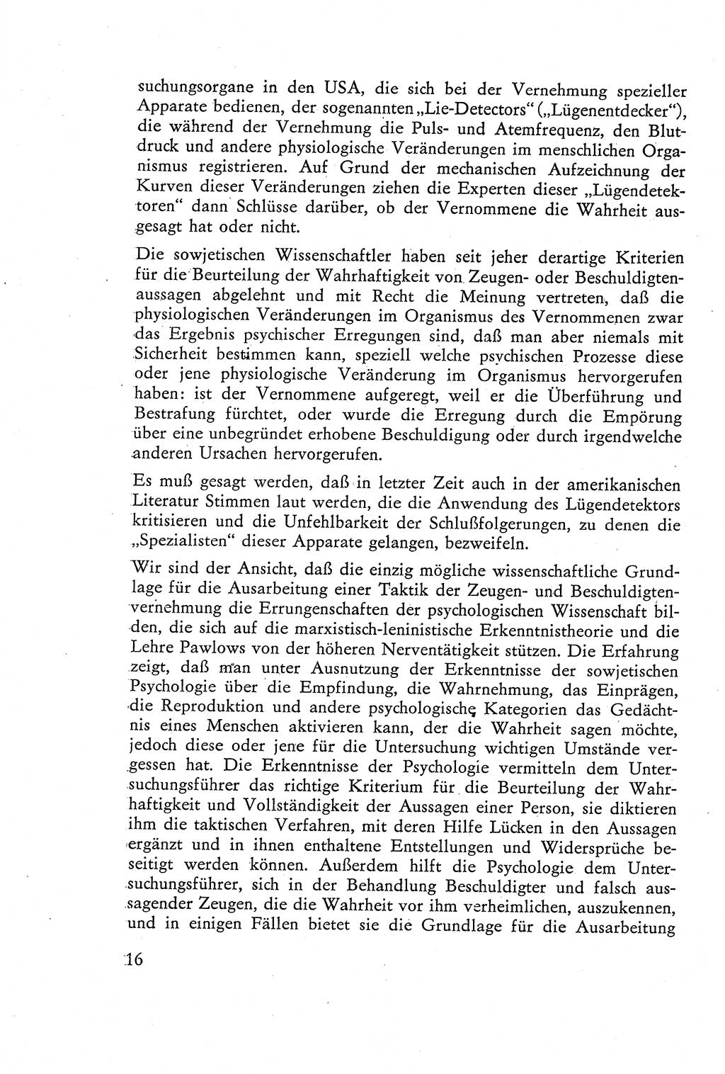 Die Vernehmung [Deutsche Demokratische Republik (DDR)] 1960, Seite 16 (Vern. DDR 1960, S. 16)