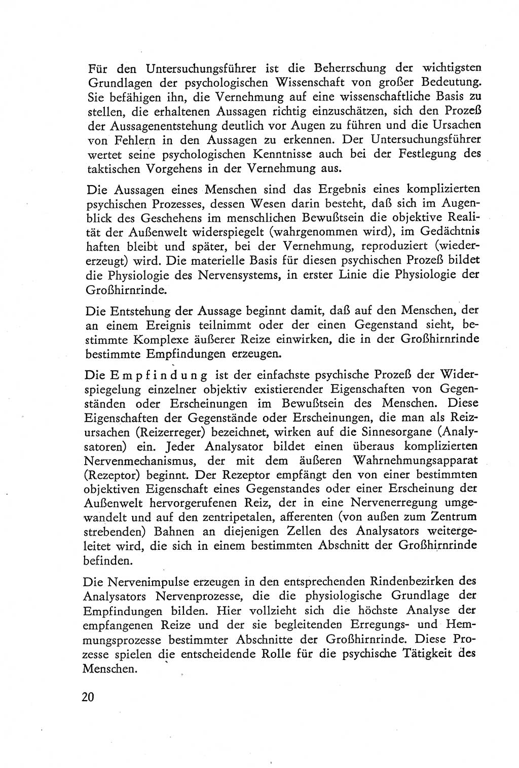 Die Vernehmung [Deutsche Demokratische Republik (DDR)] 1960, Seite 20 (Vern. DDR 1960, S. 20)