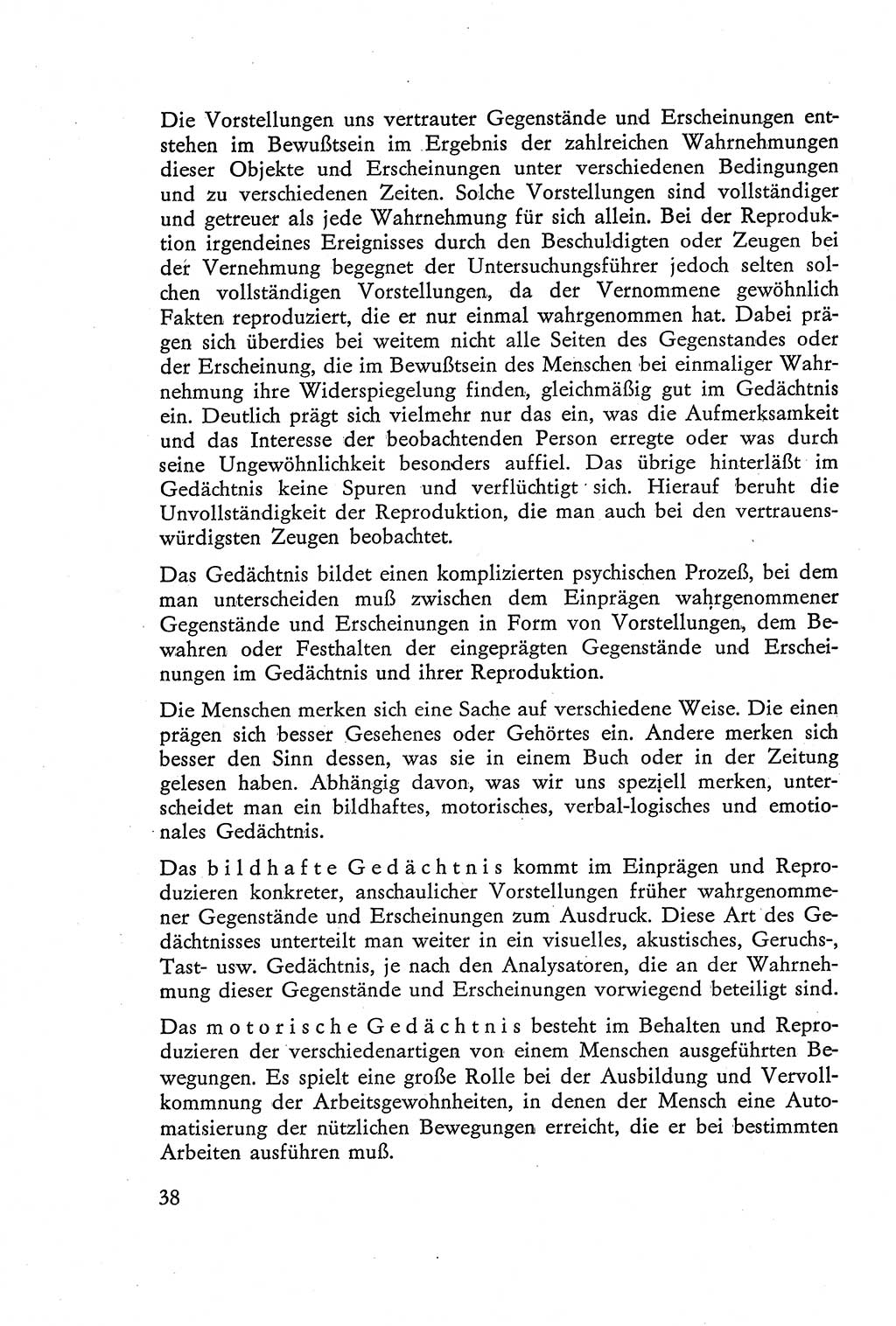 Die Vernehmung [Deutsche Demokratische Republik (DDR)] 1960, Seite 38 (Vern. DDR 1960, S. 38)