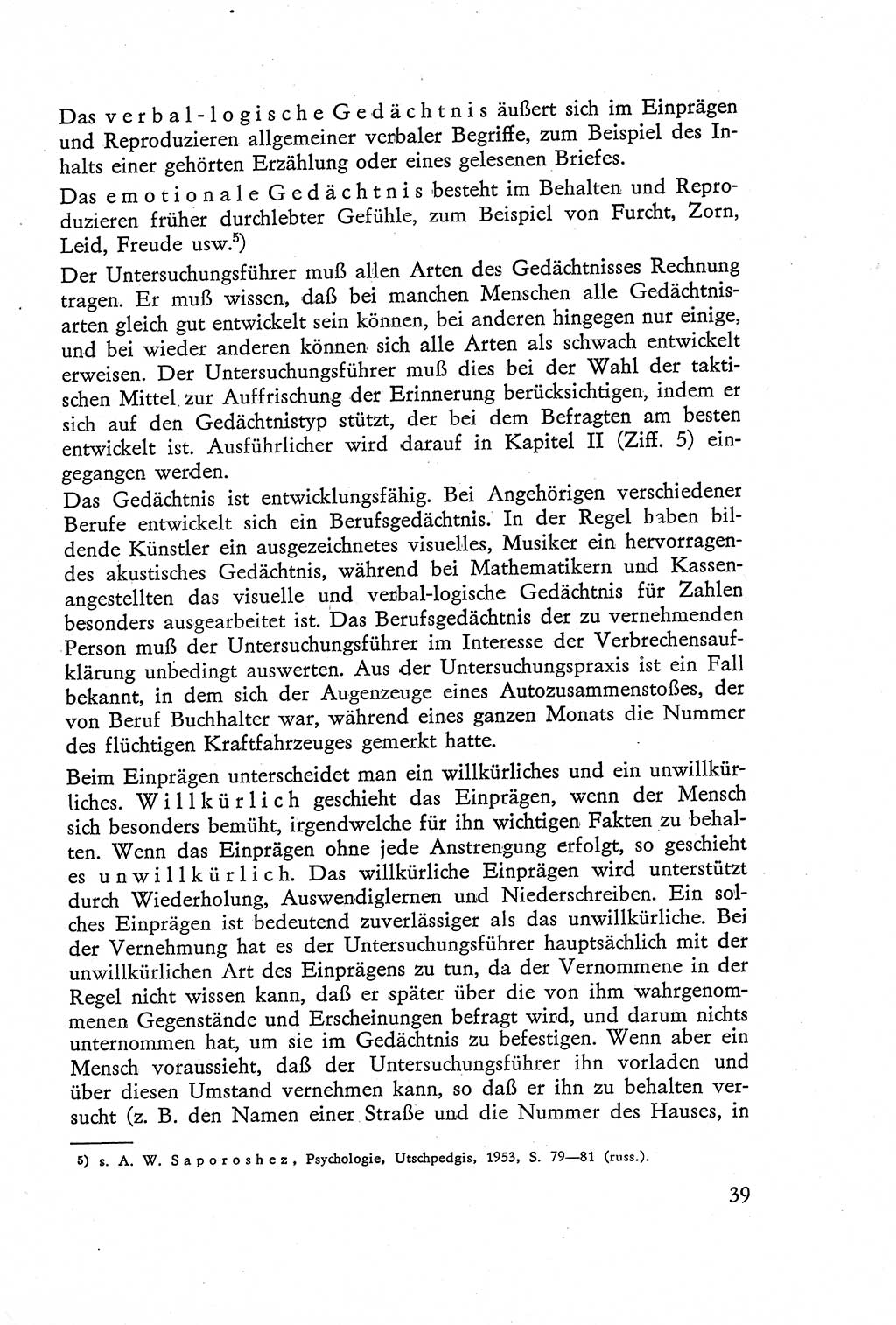 Die Vernehmung [Deutsche Demokratische Republik (DDR)] 1960, Seite 39 (Vern. DDR 1960, S. 39)