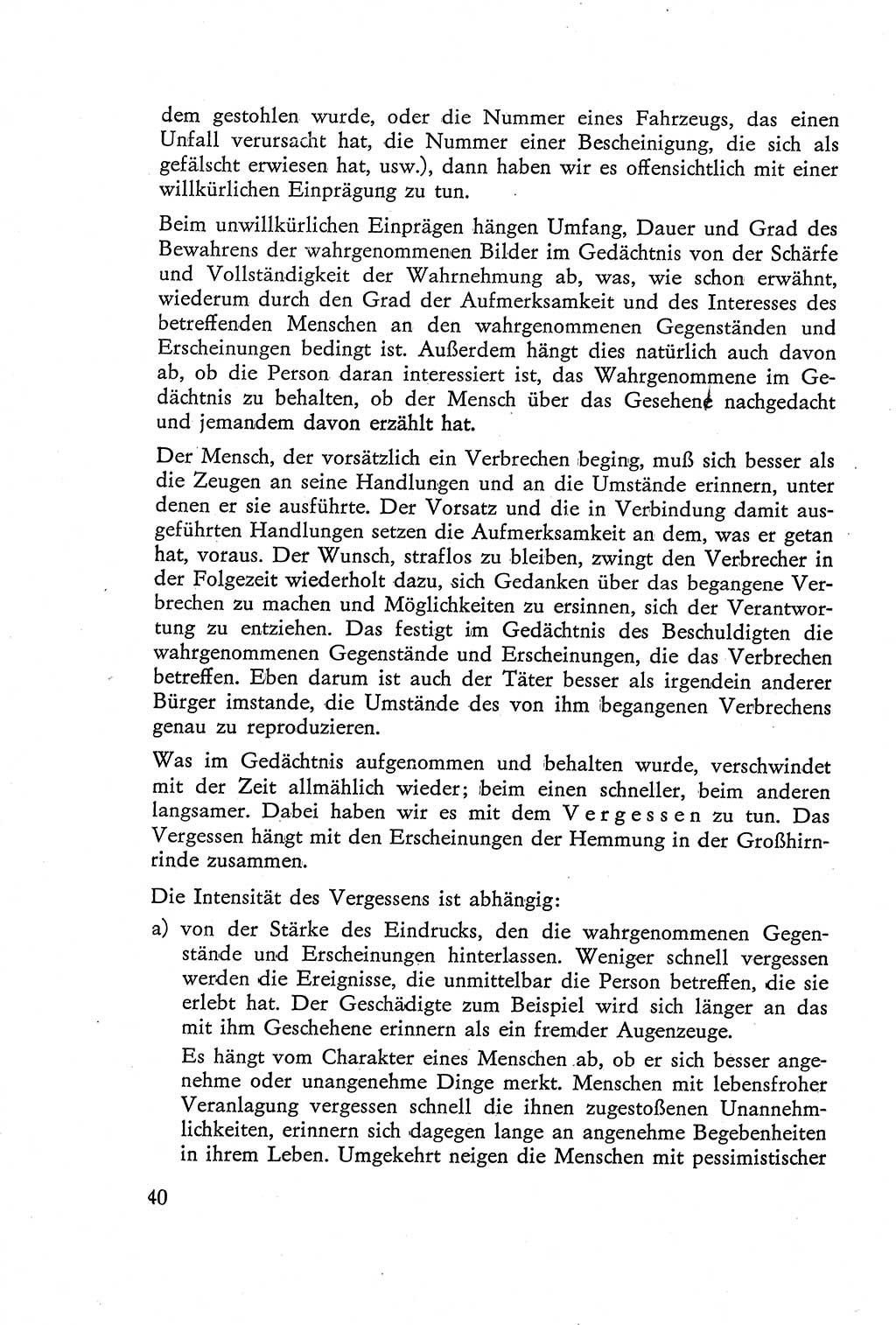 Die Vernehmung [Deutsche Demokratische Republik (DDR)] 1960, Seite 40 (Vern. DDR 1960, S. 40)