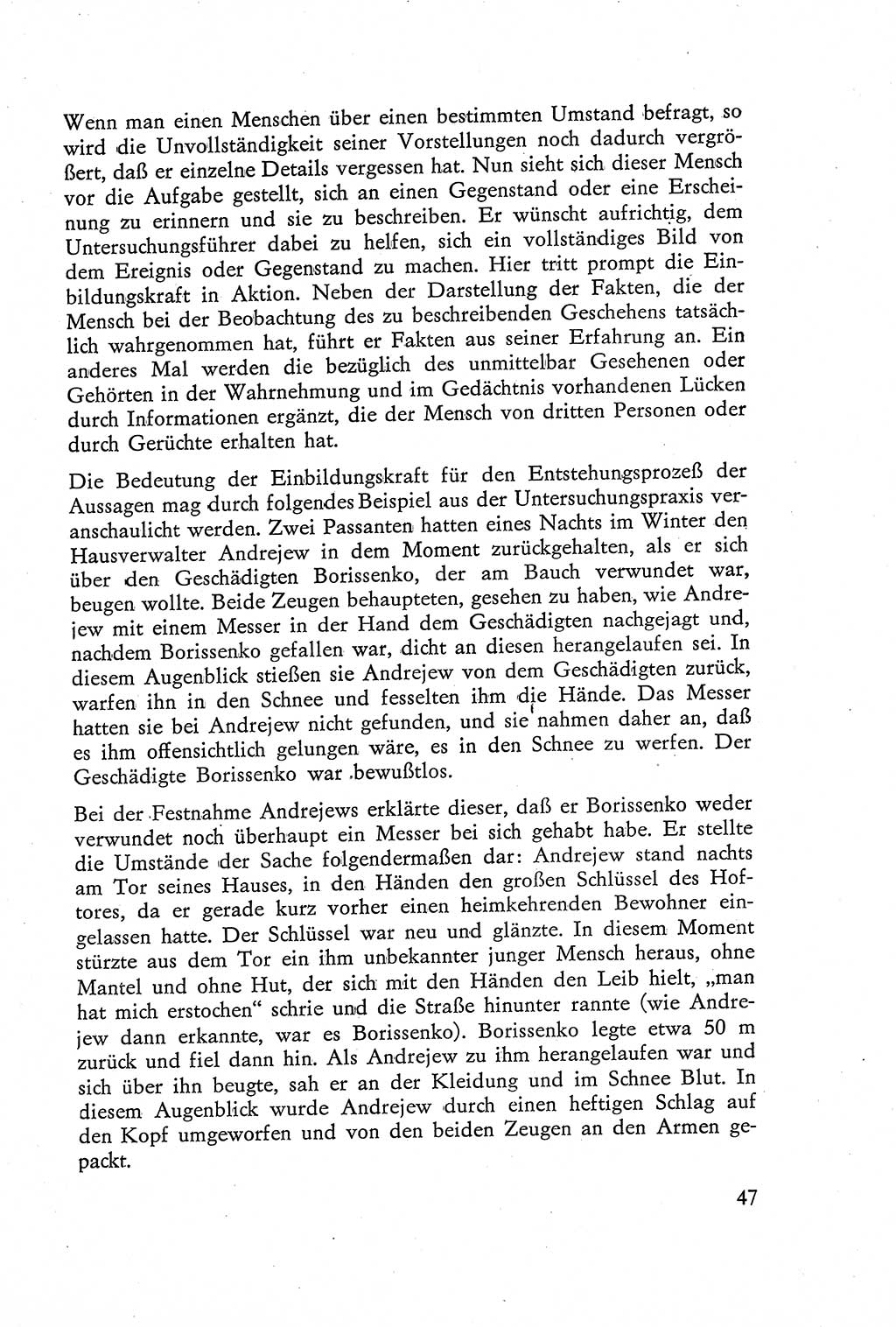 Die Vernehmung [Deutsche Demokratische Republik (DDR)] 1960, Seite 47 (Vern. DDR 1960, S. 47)