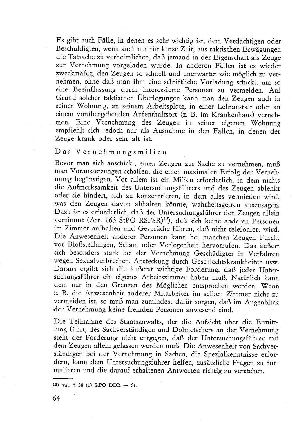 Die Vernehmung [Deutsche Demokratische Republik (DDR)] 1960, Seite 64 (Vern. DDR 1960, S. 64)