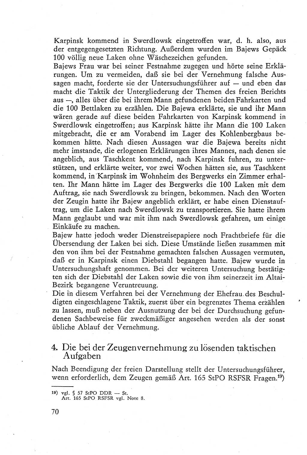 Die Vernehmung [Deutsche Demokratische Republik (DDR)] 1960, Seite 70 (Vern. DDR 1960, S. 70)