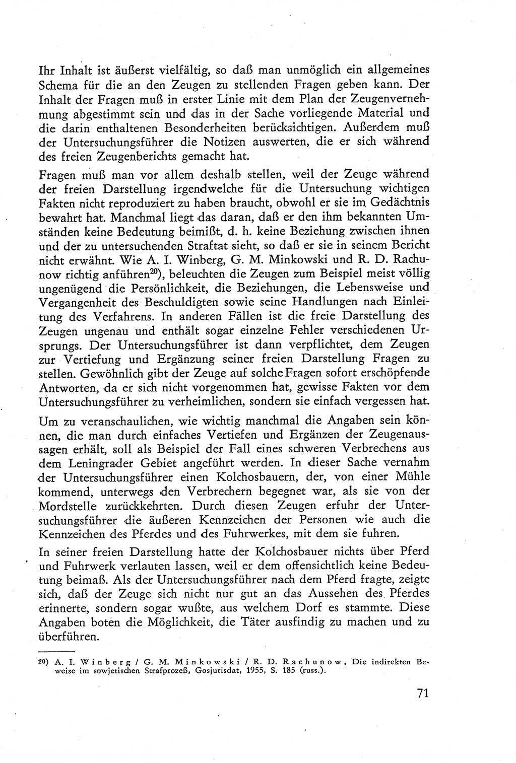 Die Vernehmung [Deutsche Demokratische Republik (DDR)] 1960, Seite 71 (Vern. DDR 1960, S. 71)
