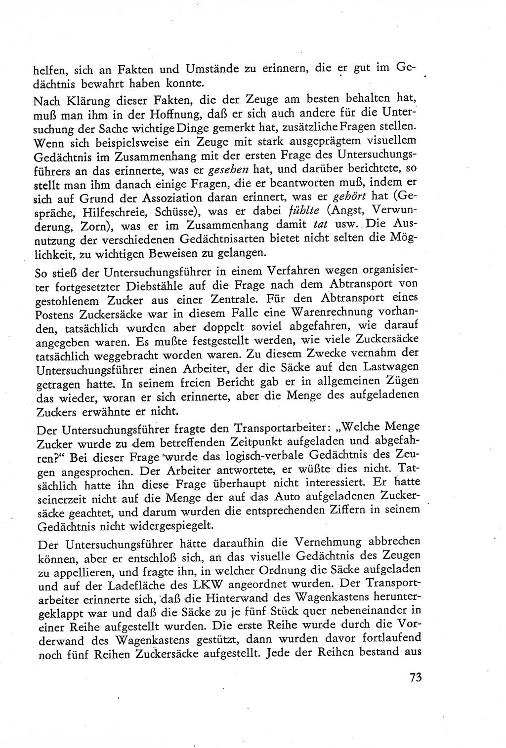 Die Vernehmung [Deutsche Demokratische Republik (DDR)] 1960, Seite 73 (Vern. DDR 1960, S. 73)